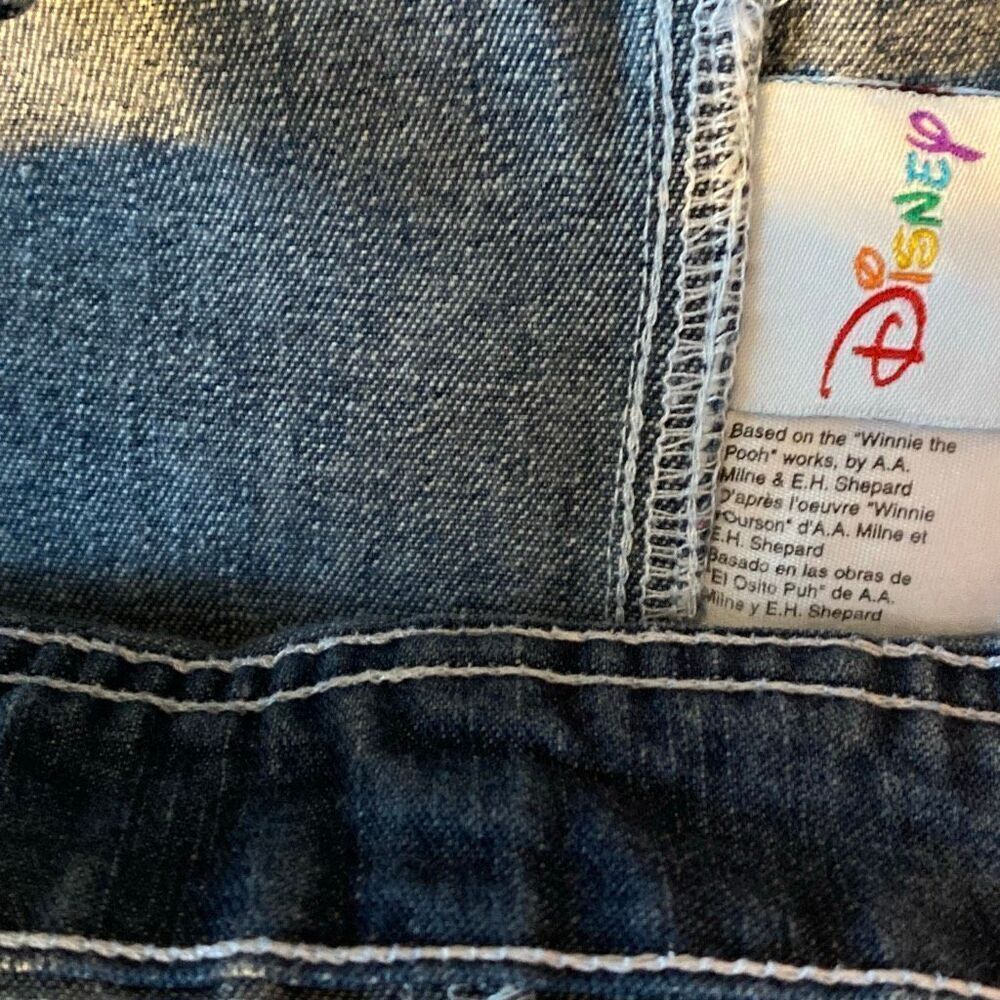 Vintage 90s Winnie the Pooh Denim Overalls Disney Small Blue Jean Carpenter y2k - Picture 7 of 12